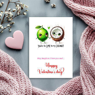 Carte de Saint-Valentin drôle avec des fruits de d