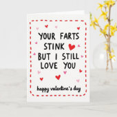 Carte de Saint-Valentin drôle de pets qui puent (Fleur jaune)