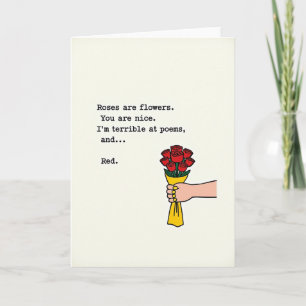 Carte de Saint Valentin drôle et poème mauvais Ros