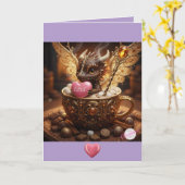 Carte de Saint-Valentin du dragon chéri - Chocolat (Fleur jaune)