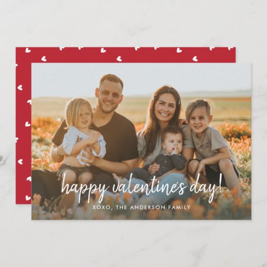 Carte de Saint-Valentin | Écriture élégante et sty (Devant / Derrière)