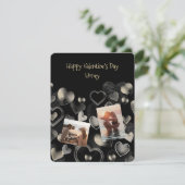 Carte de Saint-Valentin élégante Gold-on-Black (Debout devant)