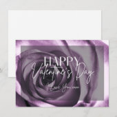 Carte de Saint-Valentin Fleur de Rose Violette (Devant / Derrière)