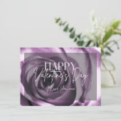 Carte de Saint-Valentin Fleur de Rose Violette (Debout devant)