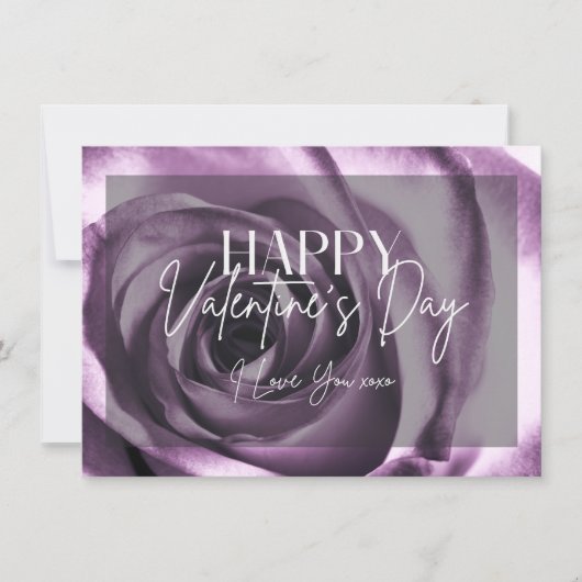 Carte de Saint-Valentin Fleur de Rose Violette (Devant)