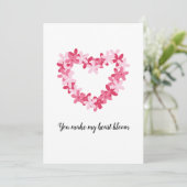 Carte de Saint-Valentin Fleurie en Forme de Cœur (Debout devant)