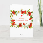 Carte de Saint-Valentin Fleurie Romantique (Dos)