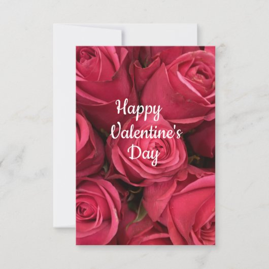 Carte de Saint-Valentin Fleurie Rose Joyuse (Devant)