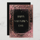 Carte de Saint-Valentin Floral Rose et Parties sci (Devant / Derrière)