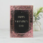Carte de Saint-Valentin Floral Rose et Parties sci (Debout devant)