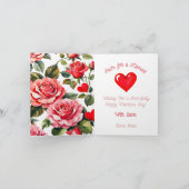 Carte de Saint-Valentin florale moelleuse Tabby Ca (Intérieur)