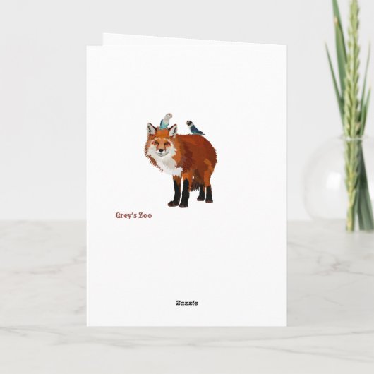 Carte de Saint Valentin FOX & INDIGO BIRDS (Dos)