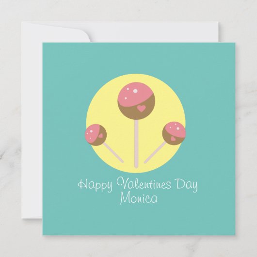 Carte de Saint-Valentin gâteau pop sucré (Devant)