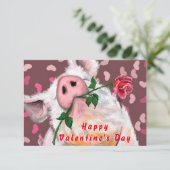 Carte de Saint Valentin Gentleman Pig QR Code Wish (Debout devant)