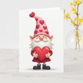 Carte de Saint-Valentin Gnome Amour (Fleur jaune)