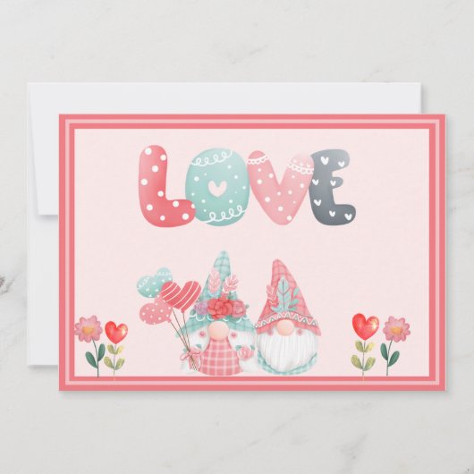 Carte de Saint Valentin Gnome Couple Whimsical (Devant)