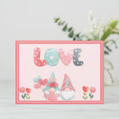 Carte de Saint Valentin Gnome Couple Whimsical (Debout devant)