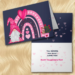 Carte de Saint-Valentin Gnome en arc-en-ciel