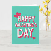 Carte de Saint-Valentin Happy Aqua Cœurs 3D (Fleur jaune)