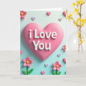 Carte de Saint-Valentin Je T'Aime (Fleur jaune)
