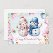 Carte de Saint-Valentin Joyeuse Couple Bonhomme de (Devant / Derrière)