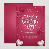 Carte de Saint-Valentin Joyeuse Fête des Amoureux (Devant / Derrière)