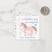 Carte de Saint-Valentin Magical Unicorn Kids (Devant/Arrière en situation)