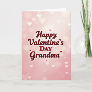 Carte de Saint-Valentin Mamie coeurs Bokeh rose
