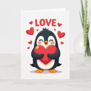 Carte de Saint-Valentin Manchot Amour
