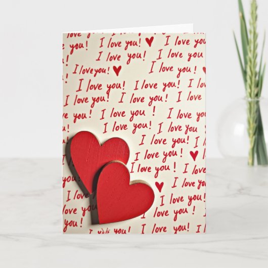 Carte de Saint-Valentin manuscrite rouge (Devant)