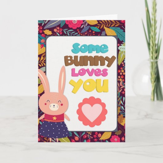Carte de Saint-Valentin Mignon Some Bunny vous aim (Devant)