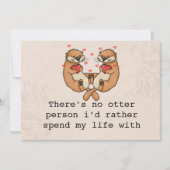 Carte de Saint-Valentin mignonne avec loutre pour  (Devant)