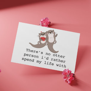 Carte de Saint Valentin mignonne avec loutre pour 