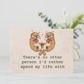 Carte de Saint-Valentin mignonne avec une loutre p (Debout devant)