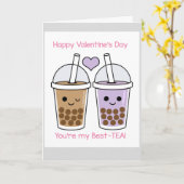 Carte de Saint-Valentin mignonne Kawaii (Fleur jaune)