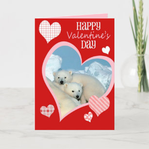 Carte de Saint Valentin mignonne, ours polaires