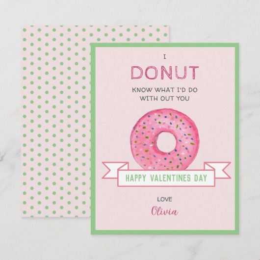 Carte de Saint-Valentin Mini plate Donut (Devant / Derrière)