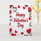 Carte de Saint-Valentin moderne rouge en forme de  (Fleur jaune)