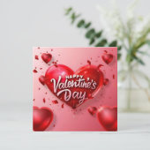 Carte de Saint-Valentin Moderne Rouge Joyeuse Fête (Debout devant)