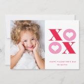Carte de Saint-Valentin Moderne XOXO (Devant)