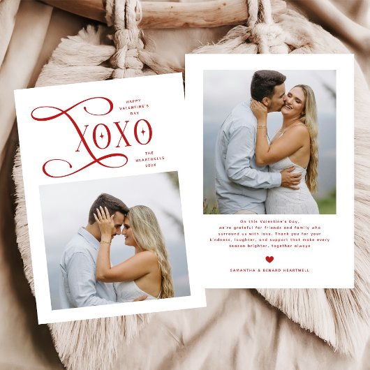 Carte de Saint-Valentin Moderne XOXO pour les Coup
