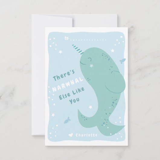 Carte de Saint-Valentin Narwhal Else (Devant)