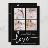 Carte de Saint Valentin noir et blanc (Devant / Derrière)