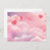 Carte de Saint-Valentin nuages de sucre fête des a (Devant / Derrière)