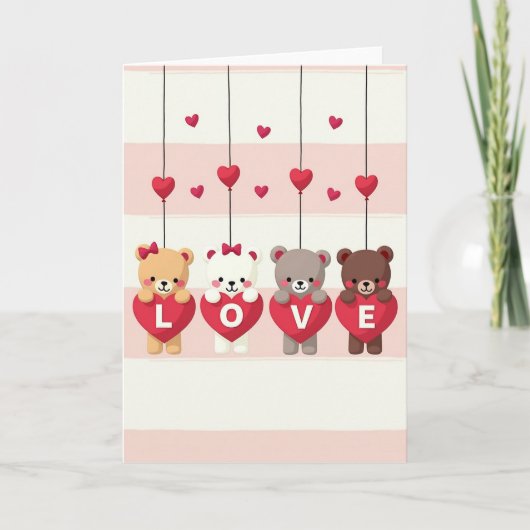 Carte de Saint-Valentin Ourson Amour (Devant)
