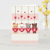 Carte de Saint-Valentin Ourson Amour (Fleur jaune)