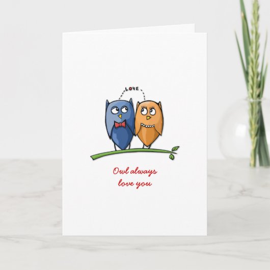 Carte de Saint-Valentin Owl Love You (Devant)