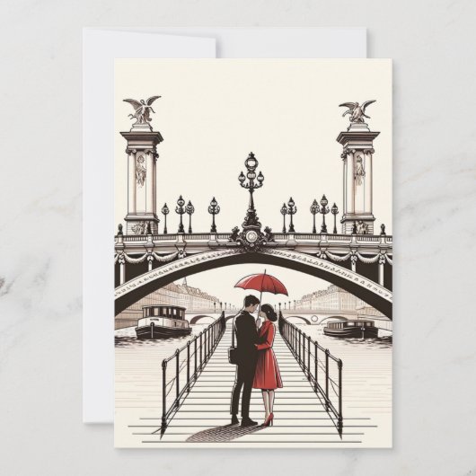 Carte de Saint-Valentin Parisienne Romantique - Cé (Devant)