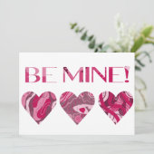 Carte de Saint-Valentin peinte en tourbillon rose  (Debout devant)