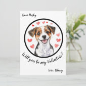Carte de Saint-Valentin personnalisable Jack Russe (Debout devant)